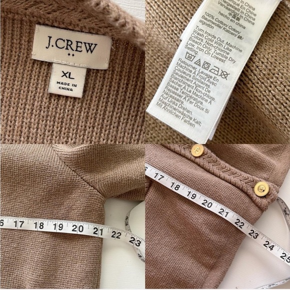 J.Crew Cotton Lady Jacket Sweater Brown Cardigan XL. - Picture 6 of 8